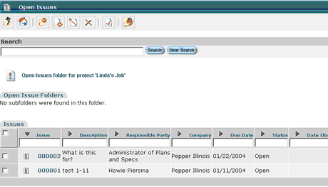 Open Issues Log